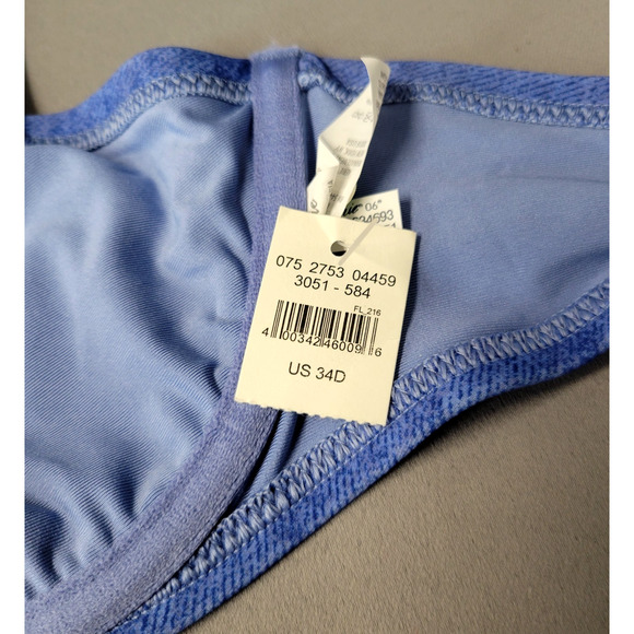 Aerie Underwire Bikini Top Womens 34D Blue Denim Print Unlined New - Picture 10 of 14